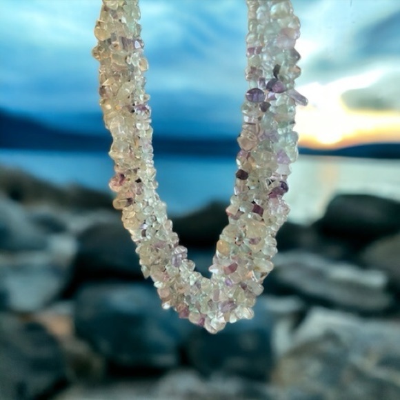 153.15g Green & Purple Amethyst Interwoven Collar Necklace - Picture 12 of 14